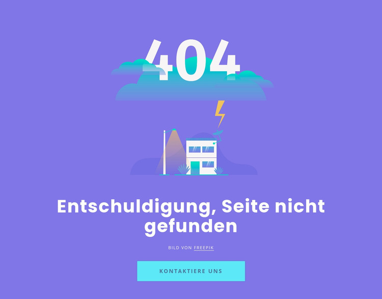 404 nicht gefundene Nachricht Website-Vorlage