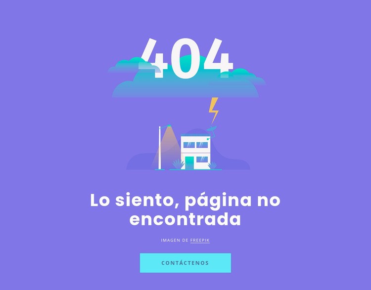 404 mensaje no encontrado Creador de sitios web HTML