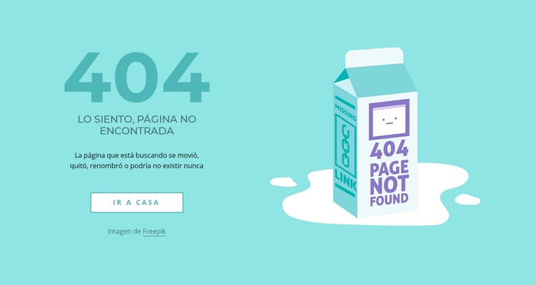 Página de error 404 de la creatividad Maqueta de sitio web