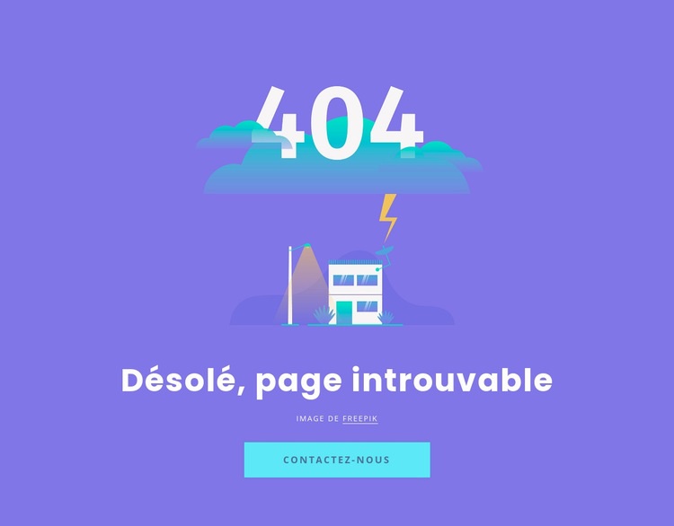 404 message non trouvé Conception de site Web