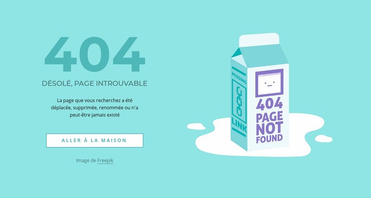 Page d'erreur 404 de la création Modèles de constructeur de sites Web