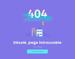 404 Message Non Trouvé - Design HTML Page Online