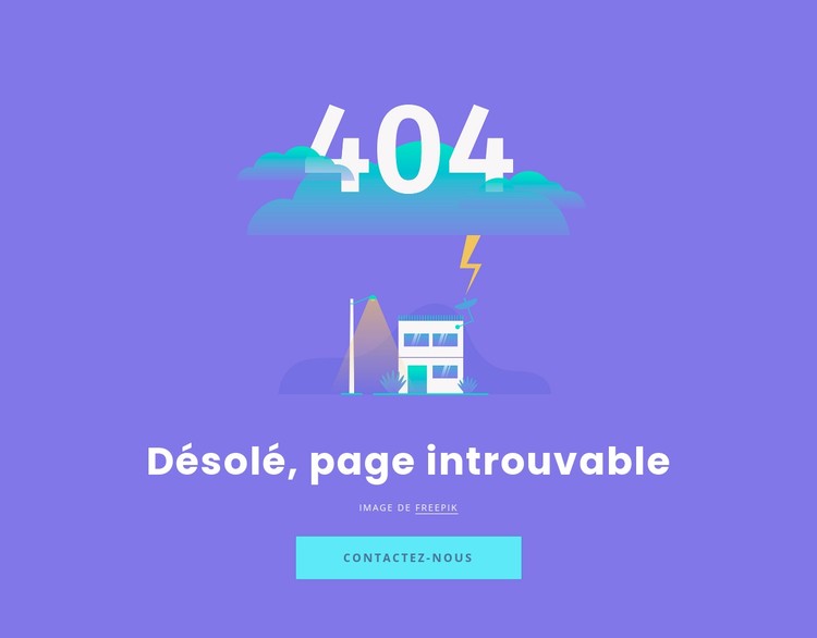404 message non trouvé Modèle CSS