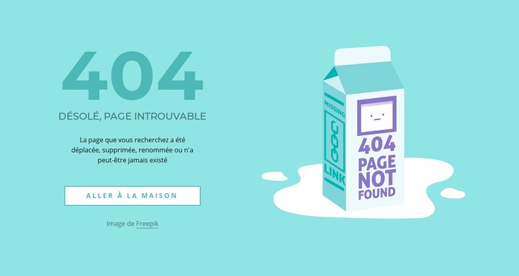 Page d'erreur 404 de la création Modèle d'une page