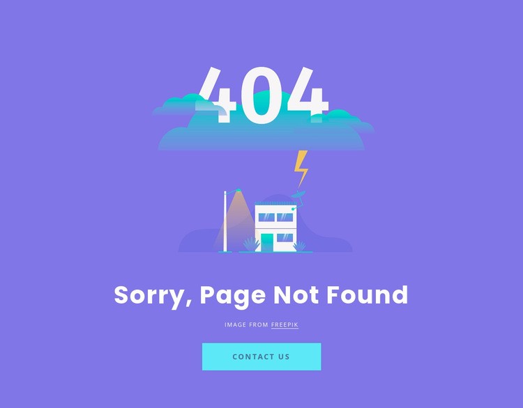 404 not found message Homepage Design