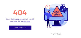 404 Error Template - One Page Template
