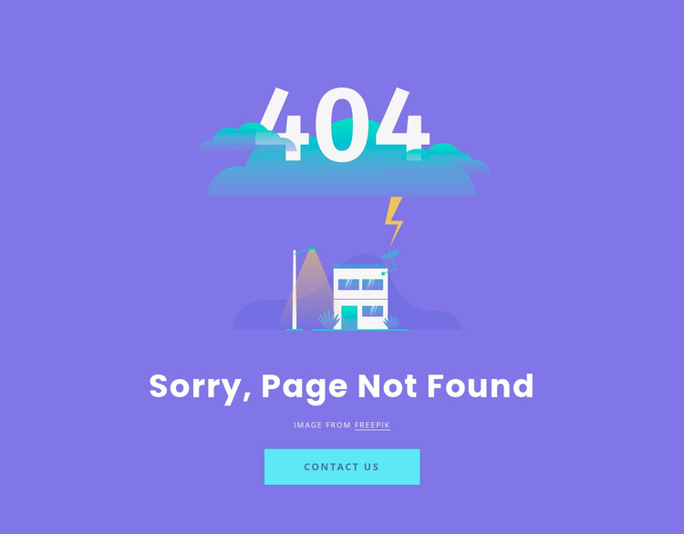 404 not found message Html Website Builder