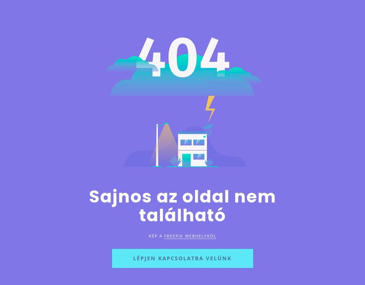 404 nem található üzenet HTML Sablon