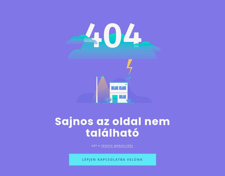 404 nem található üzenet Weboldal sablon