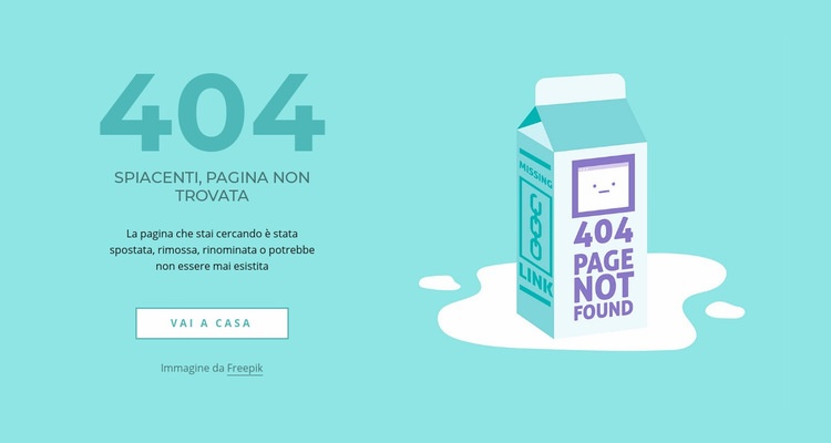 Pagina di errore 404 creativa Costruttore di siti web HTML