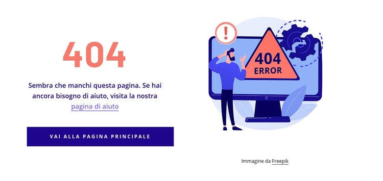 Modello di errore 404 Modello HTML5