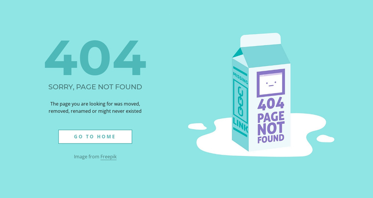 Creative 404 error page One Page Template