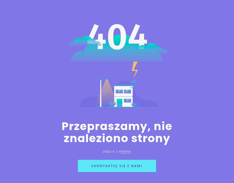 404 nie znaleziono wiadomości Makieta strony internetowej