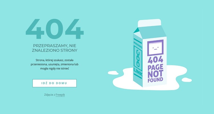 Strona błędu kreacji 404 Projekt strony internetowej