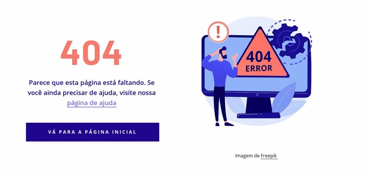 Modelo de erro 404 Construtor de sites HTML