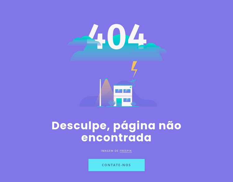 Mensagem 404 não encontrada Design do site