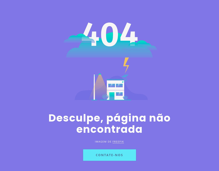 Mensagem 404 não encontrada Tema WordPress