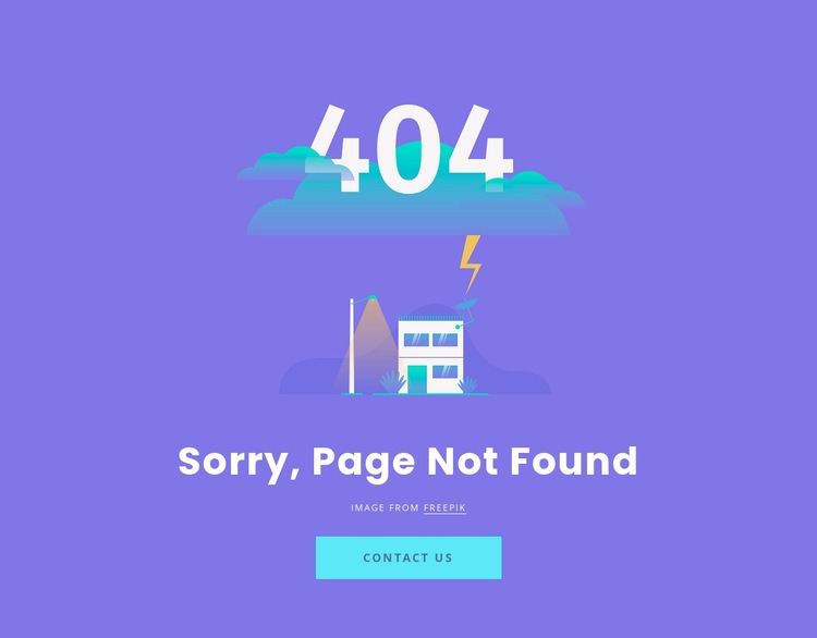 404 hittades inte meddelande Html webbplatsbyggare