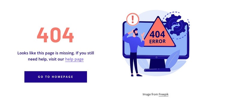 404 -felmall Html webbplatsbyggare