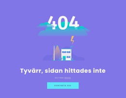 404 Hittades Inte Meddelande - HTML-Mallkod