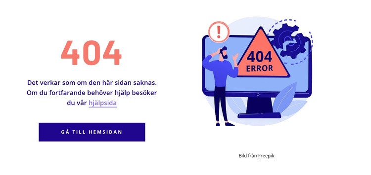 404 -felmall Webbplats mall