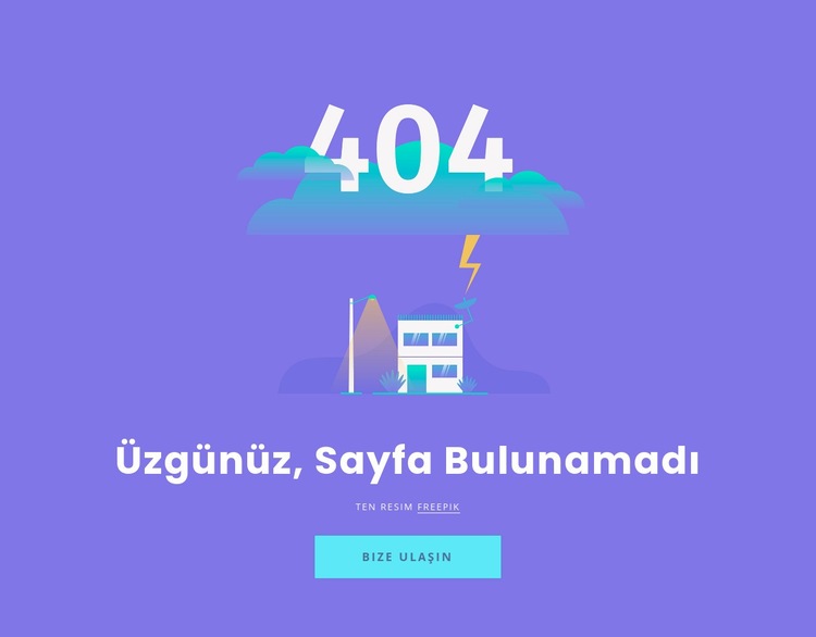 404 bulunamadı mesajı Html Web Sitesi Oluşturucu