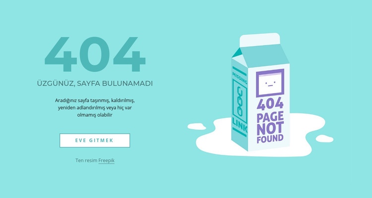 Creative 404 hata sayfası HTML5 Şablonu