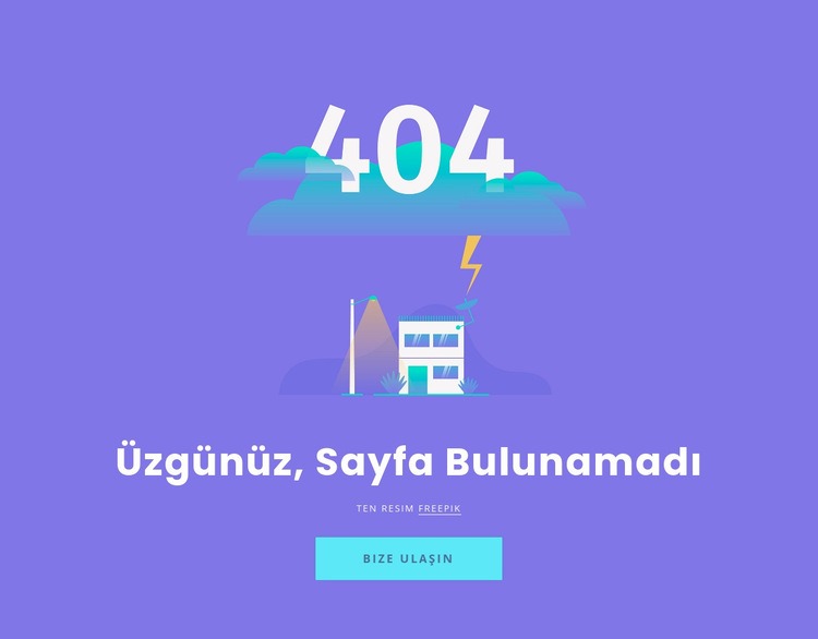 404 bulunamadı mesajı Şablon