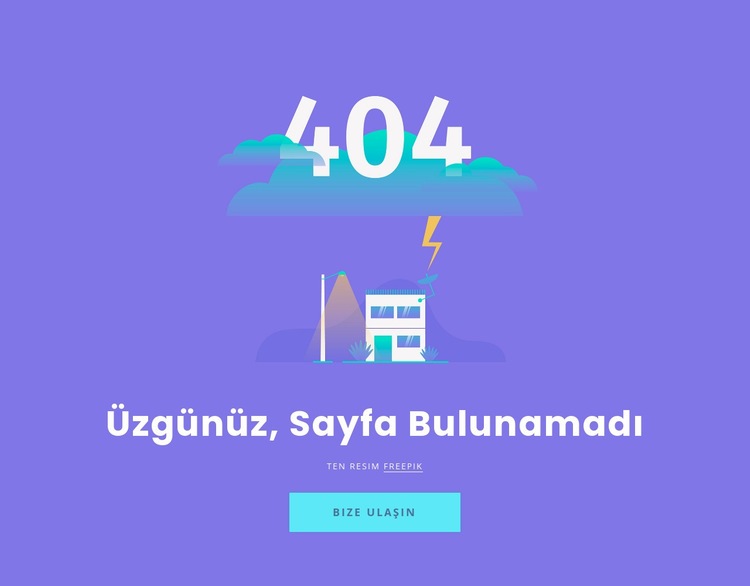 404 bulunamadı mesajı Web Sitesi Mockup'ı