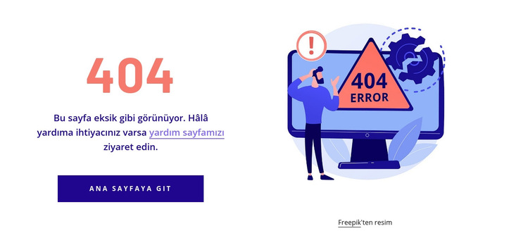 404 hata şablonu Web Sitesi Şablonu