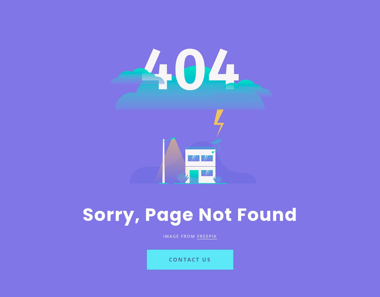 404 not found message Landing Page