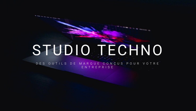 Bienvenue au studio techno Maquette de site Web