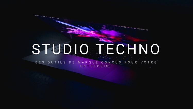 Bienvenue au studio techno Page de destination