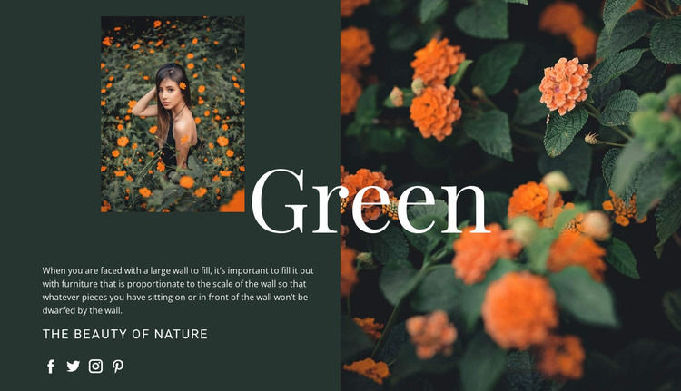 Varieties of the color green HTML Template
