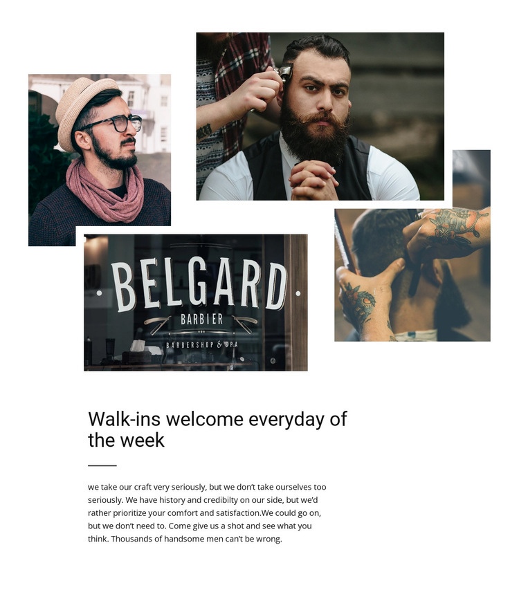 Belgard barbier Html webbplatsbyggare