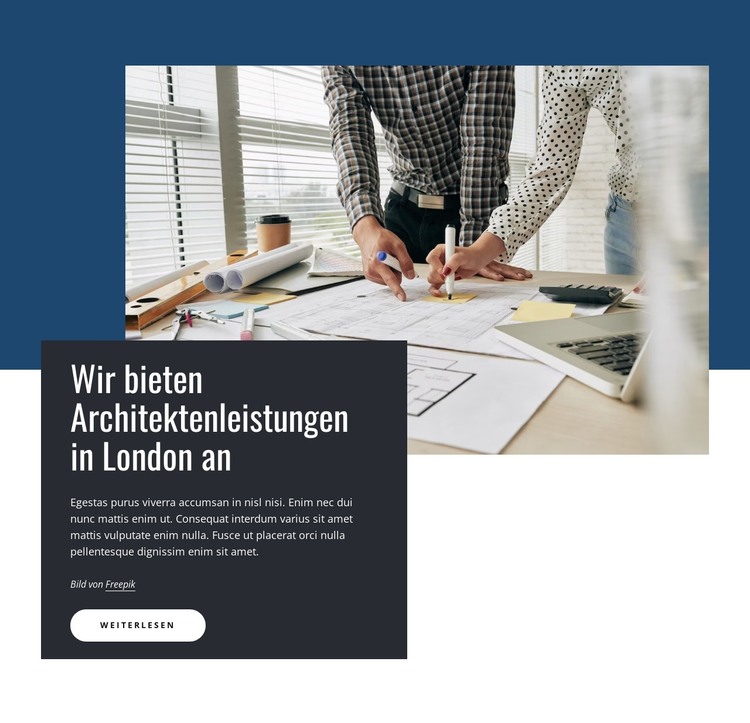 Wir bieten Architektenleistungen in London an HTML-Vorlage