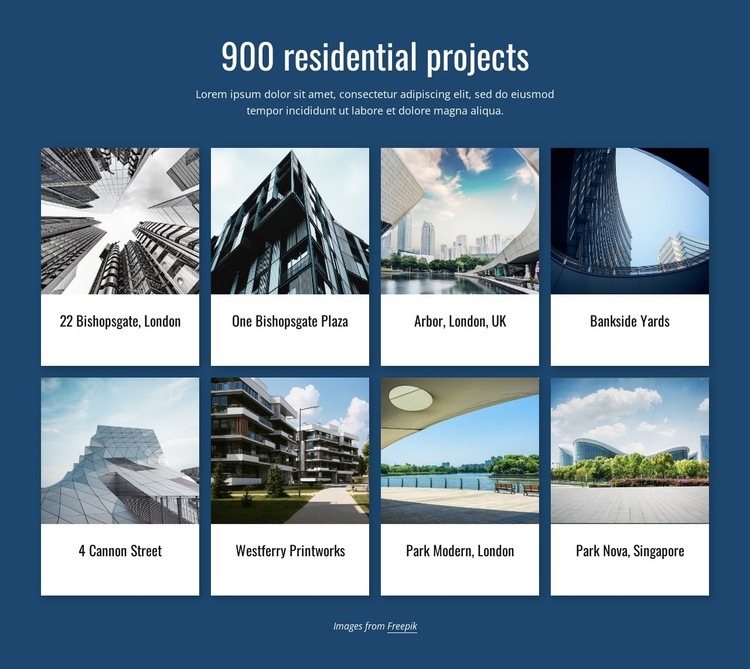 900 residental projects Elementor Template Alternative