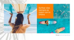 Sufing Viajar En Ohana Plantilla De Una Sola Página