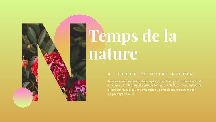 Temps de la nature Page de destination