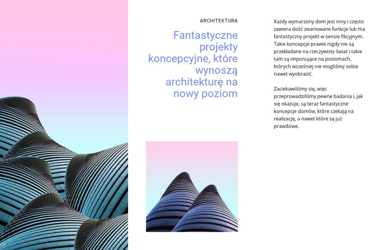 Fantastyczne projekty koncepcyjne Szablon HTML