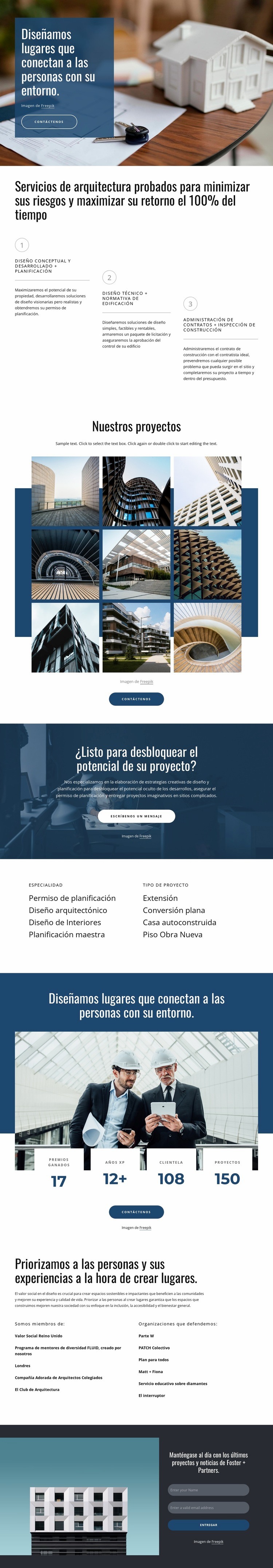 Diseñamos proyectos increíbles Página de destino