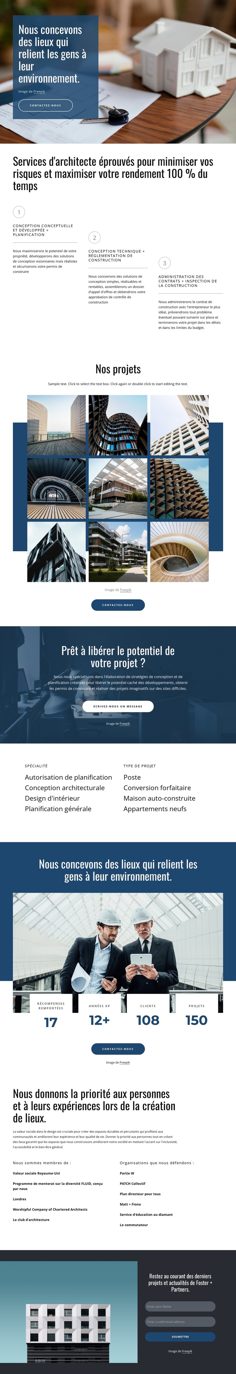 Nous concevons des projets incroyables Modèle de site Web