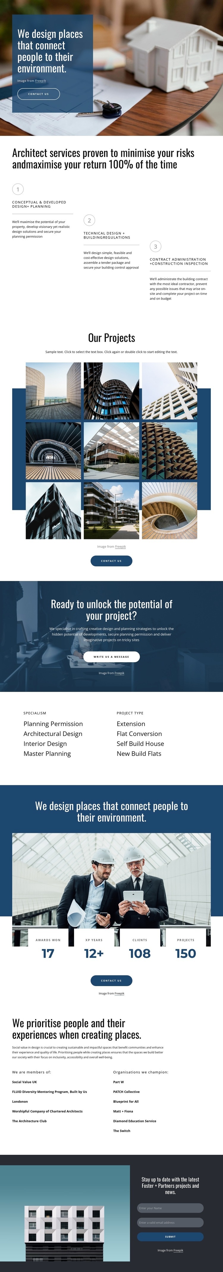 We design amazing projects Homepage Design