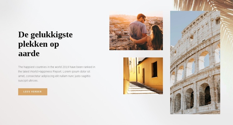 De gelukkigste plekken op aarde Website mockup