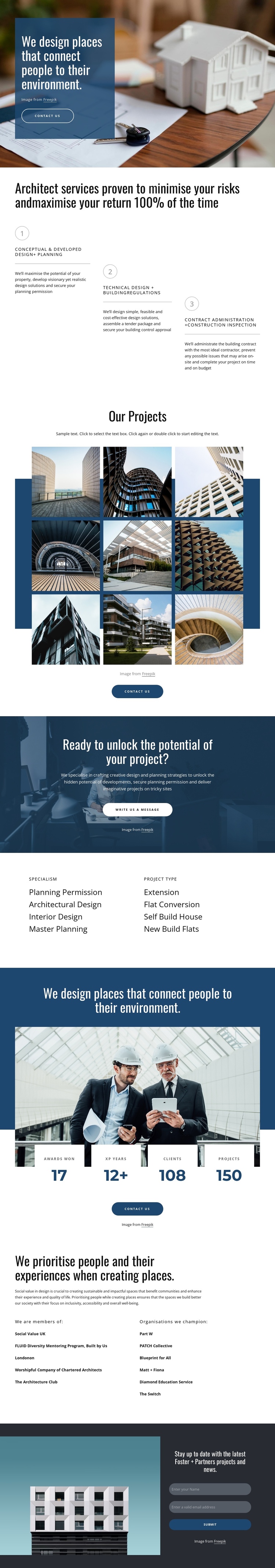 We design amazing projects One Page Template