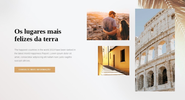 Os lugares mais felizes da terra Design do site