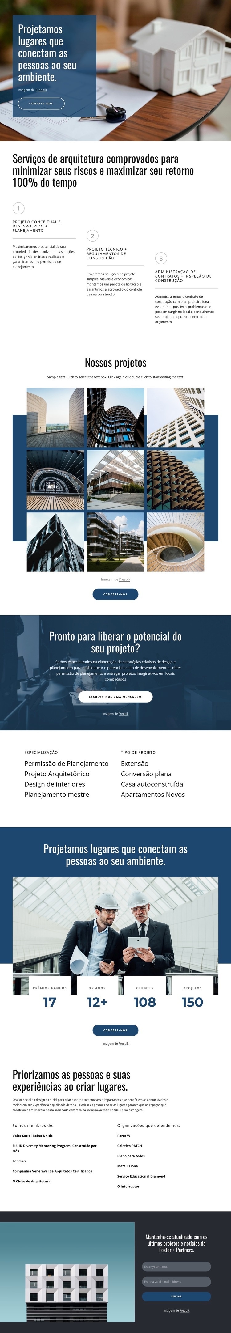 Desenhamos projetos incríveis Design do site