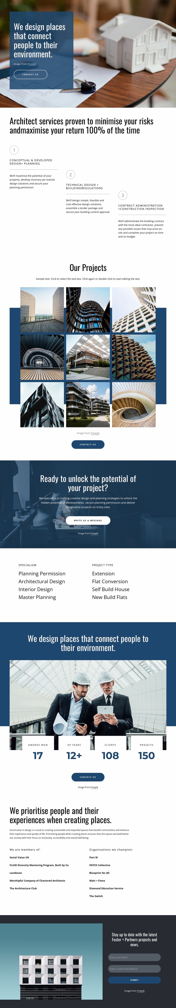 We design amazing projects Website Mockup