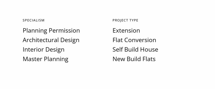 Texts in two columns Elementor Template Alternative