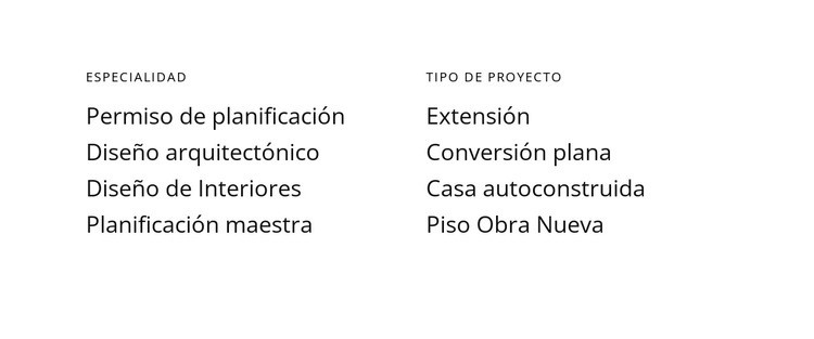 Textos en dos columnas Creador de sitios web HTML